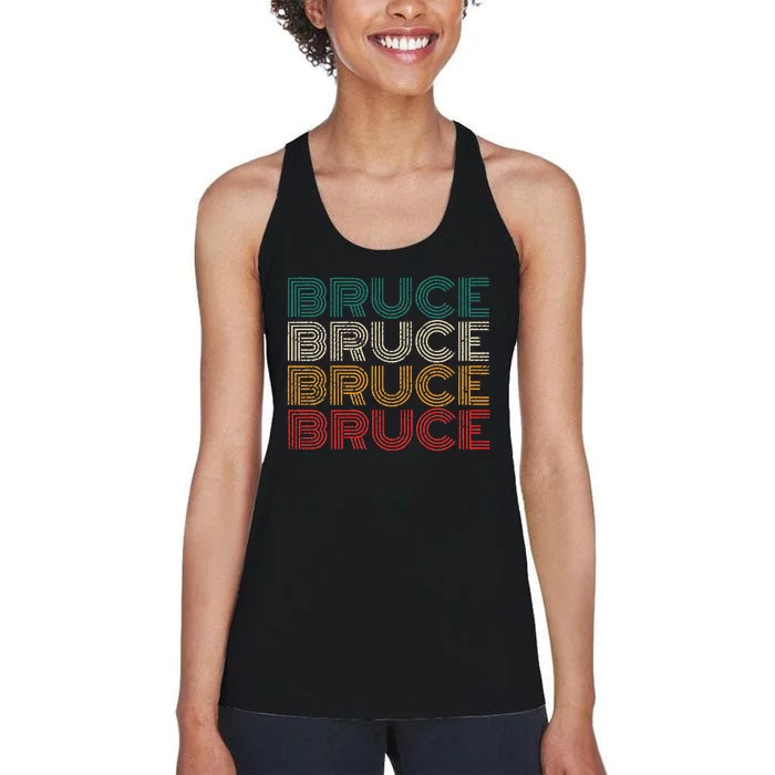 Retro Bruce Vintage Distressed Style Women's Racerback Tank