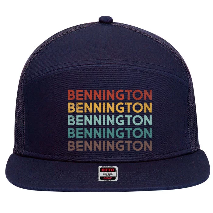 Retro Bennington Vermont Cool Gift 7 Panel Mesh Trucker Snapback Hat