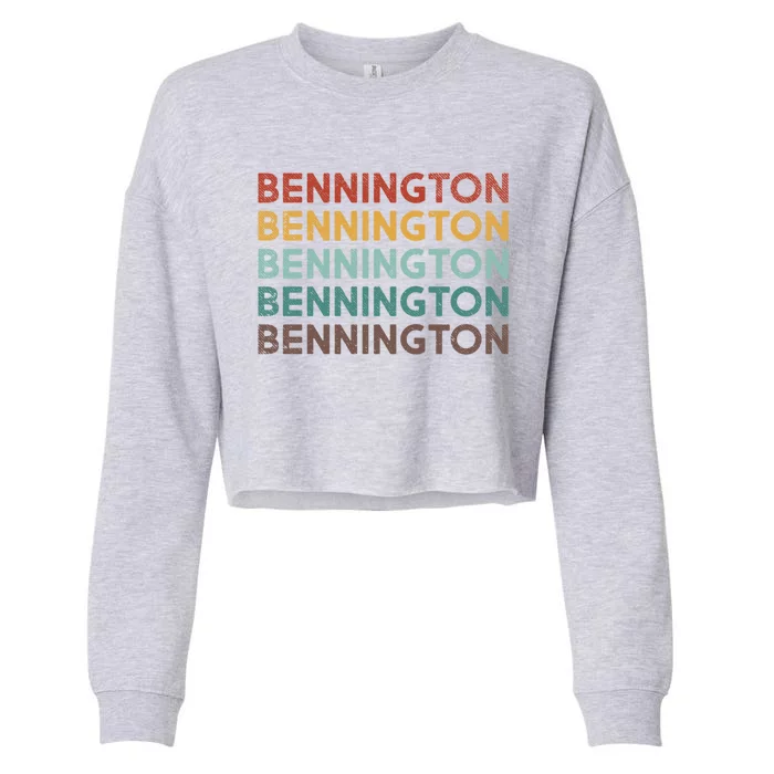 Retro Bennington Vermont Cool Gift Cropped Pullover Crew