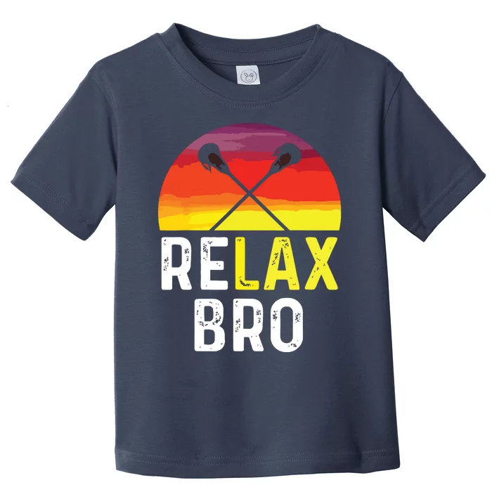 RELAX BRO! Vintage Surf Sun Design Lacrosse Toddler T-Shirt