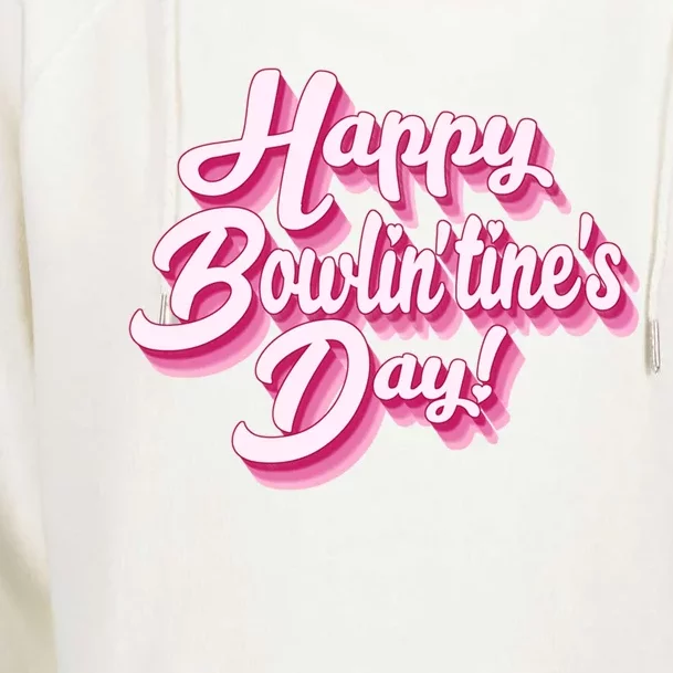 Retro Bowling Valentines Gift Womens Funnel Neck Pullover Hood