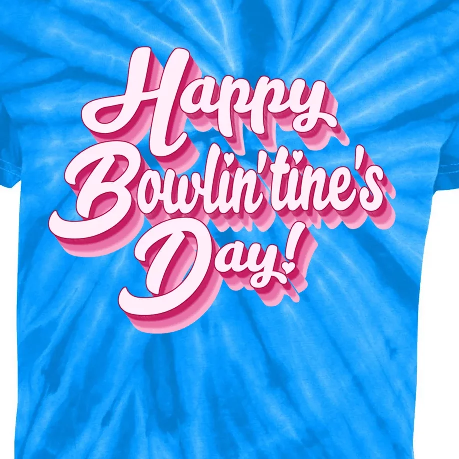 Retro Bowling Valentines Gift Kids Tie-Dye T-Shirt