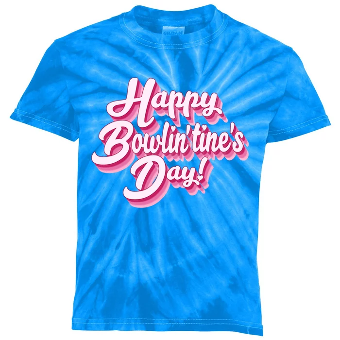 Retro Bowling Valentines Gift Kids Tie-Dye T-Shirt