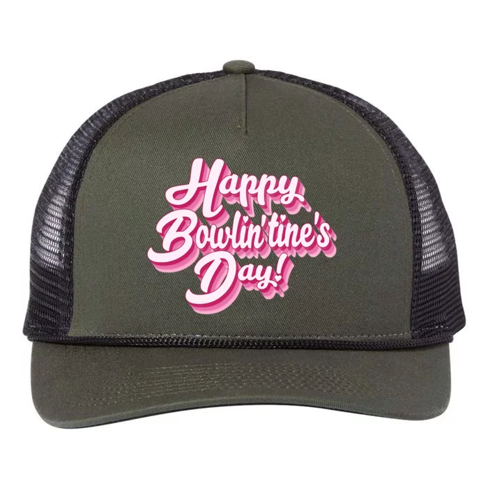 Retro Bowling Valentines Gift Retro Rope Trucker Hat Cap