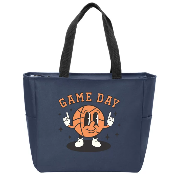 Retro Basketball Vintage Game Day Basketball Player Wo Zip Tote Bag