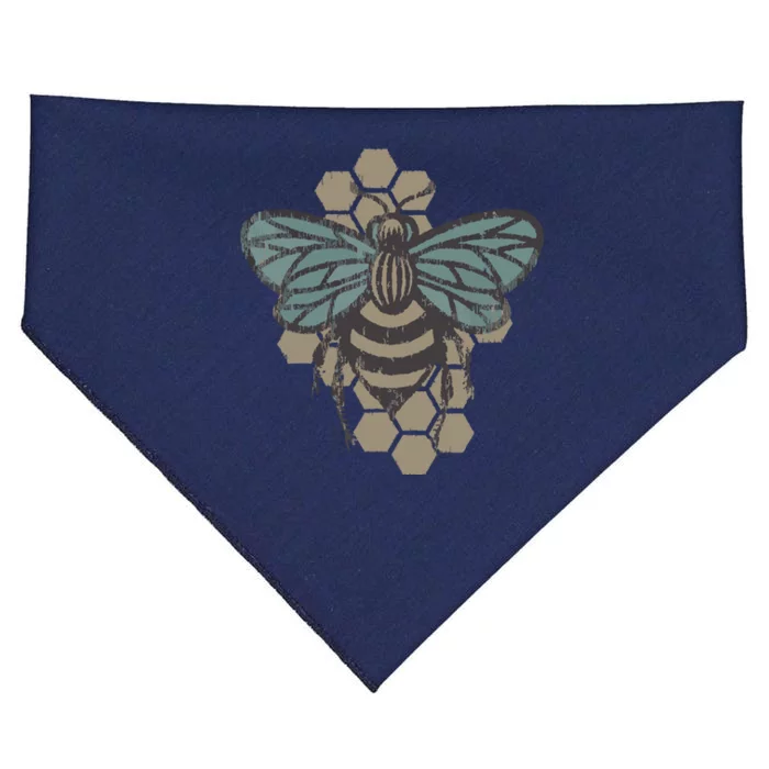 Retro Beekeeper Vintage Save The Bees Bumblebee USA-Made Doggie Bandana