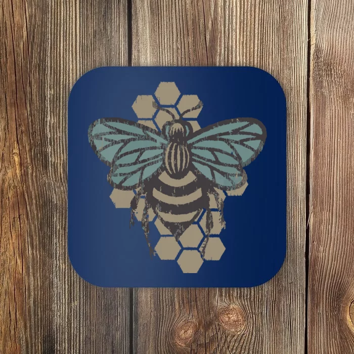 Retro Beekeeper Vintage Save The Bees Bumblebee Coaster