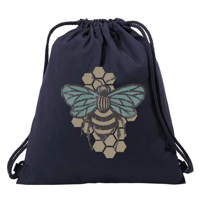 Retro Beekeeper Vintage Save The Bees Bumblebee Drawstring Bag