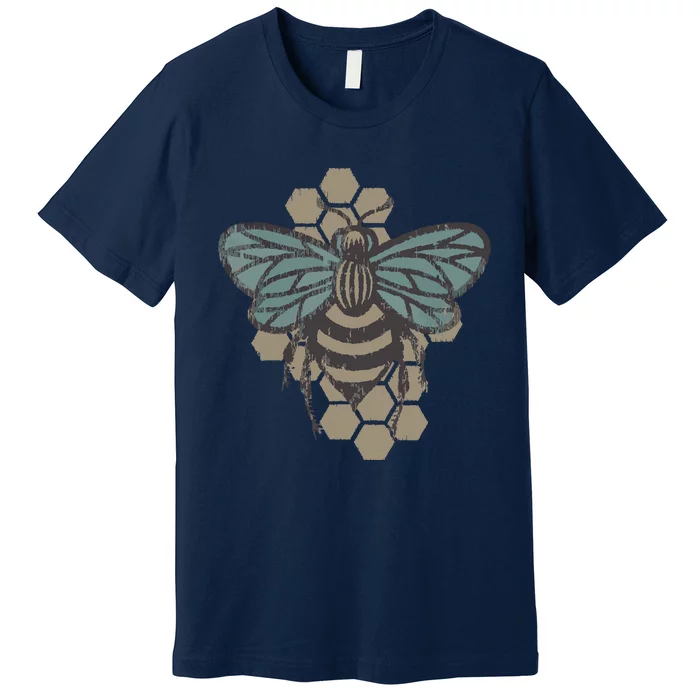 Retro Beekeeper Vintage Save The Bees Bumblebee Premium T-Shirt