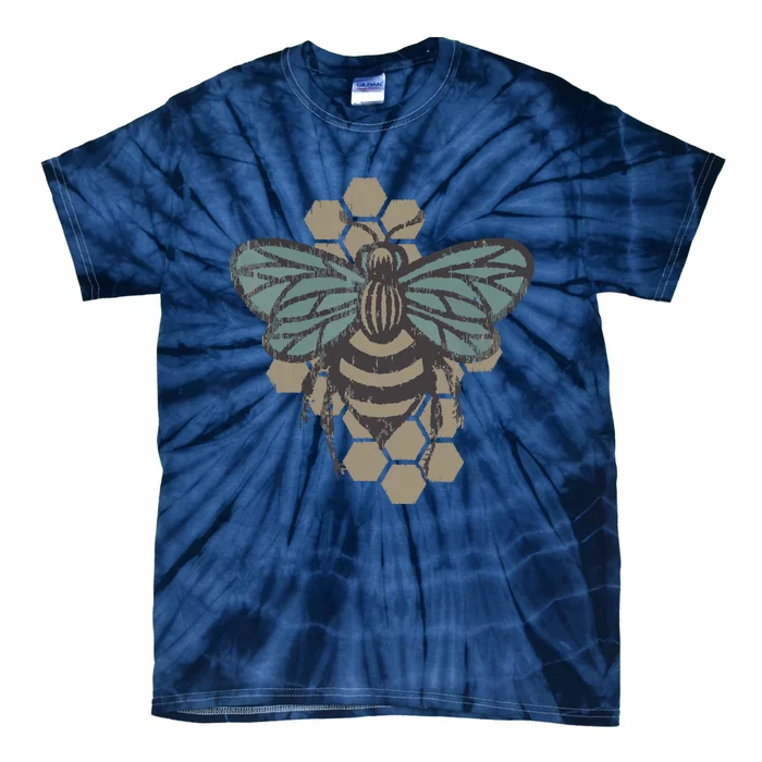 Retro Beekeeper Vintage Save The Bees Bumblebee Tie-Dye T-Shirt