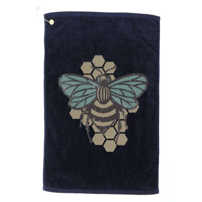 Retro Beekeeper Vintage Save The Bees Bumblebee Platinum Collection Golf Towel