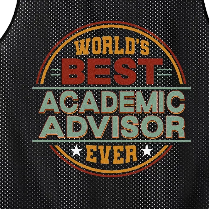 Retro Badge Worlds Best Academic Advisor Mesh Reversible Basketball Jersey Tank