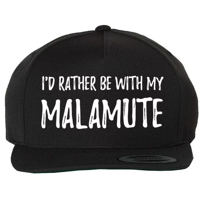 Rather Be With My Alaskan Malamute Dog Mom Gift Idea Gift Wool Snapback Cap