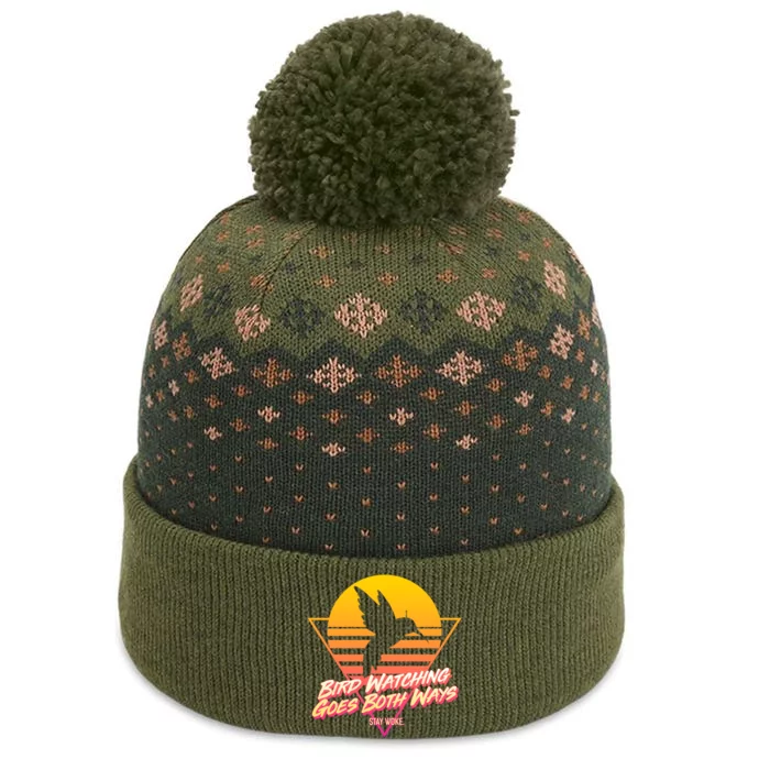 Retro Bird Watching Goes Both Ways The Baniff Cuffed Pom Beanie