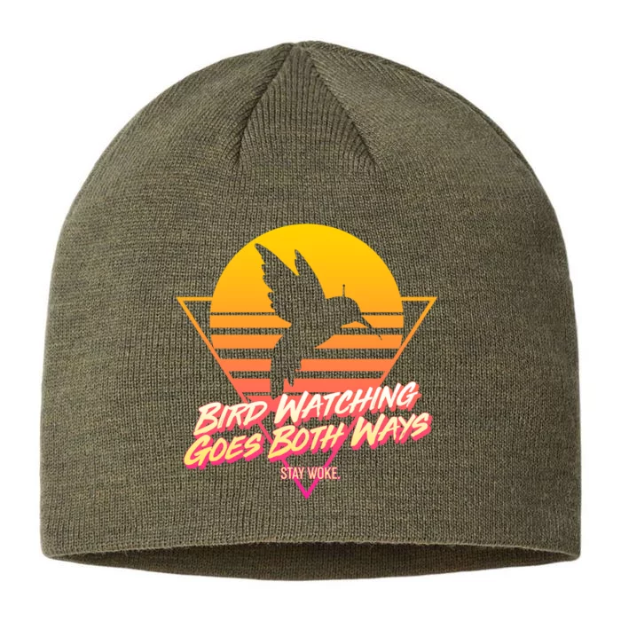 Retro Bird Watching Goes Both Ways 8 1/2in Sustainable Knit Beanie