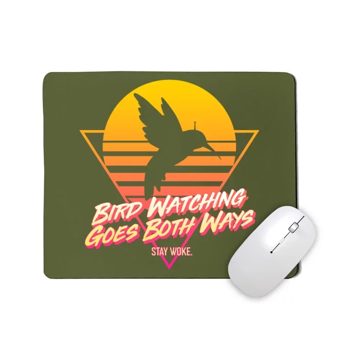 Retro Bird Watching Goes Both Ways Mousepad