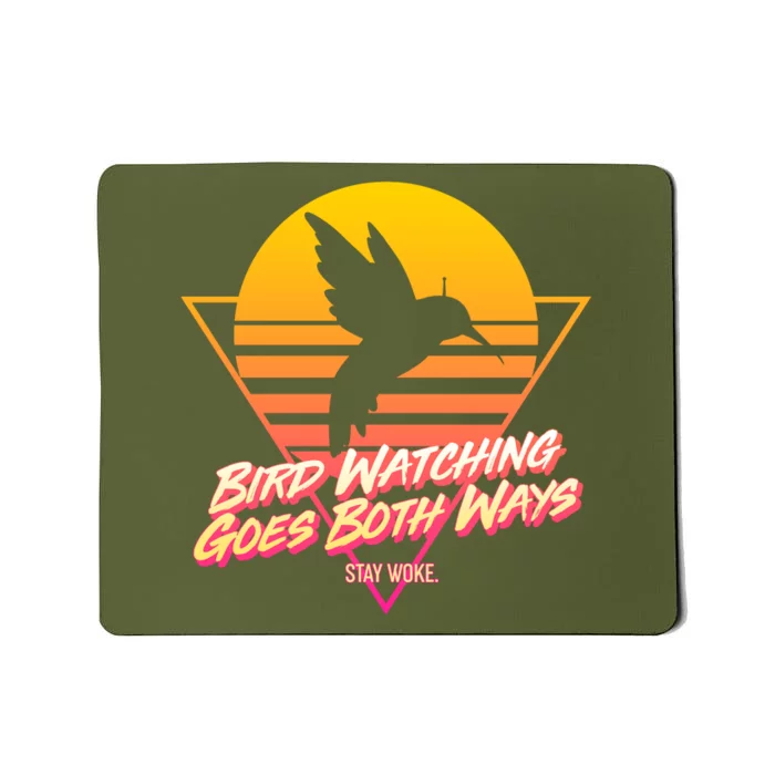 Retro Bird Watching Goes Both Ways Mousepad