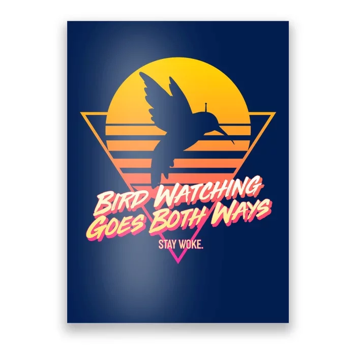 Retro Bird Watching Goes Both Ways Poster