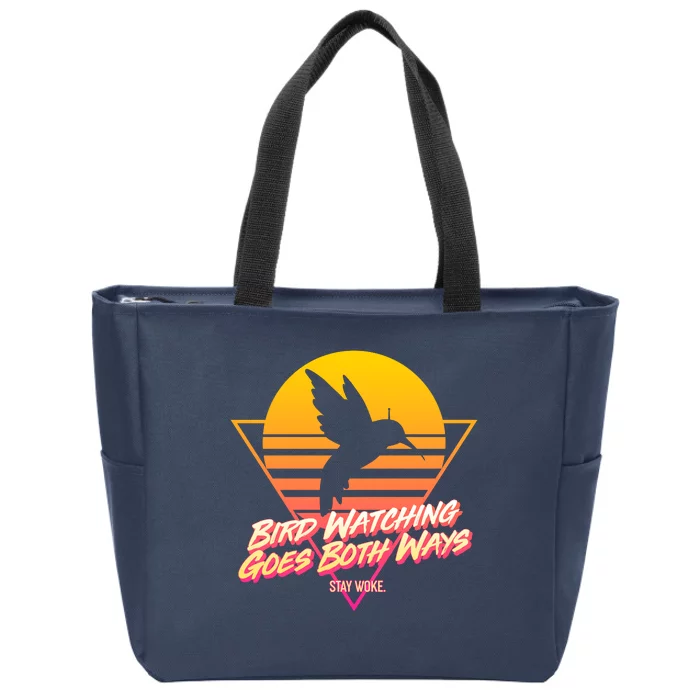 Retro Bird Watching Goes Both Ways Zip Tote Bag