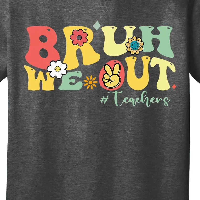 Retro Bruh We Out Teachers Students Summer Break T-Shirt