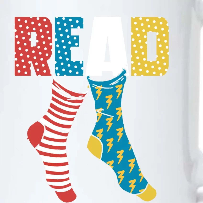 Read Books Wacky Socks Reading Teacher Book Nerds Gift Black Color Changing Mug