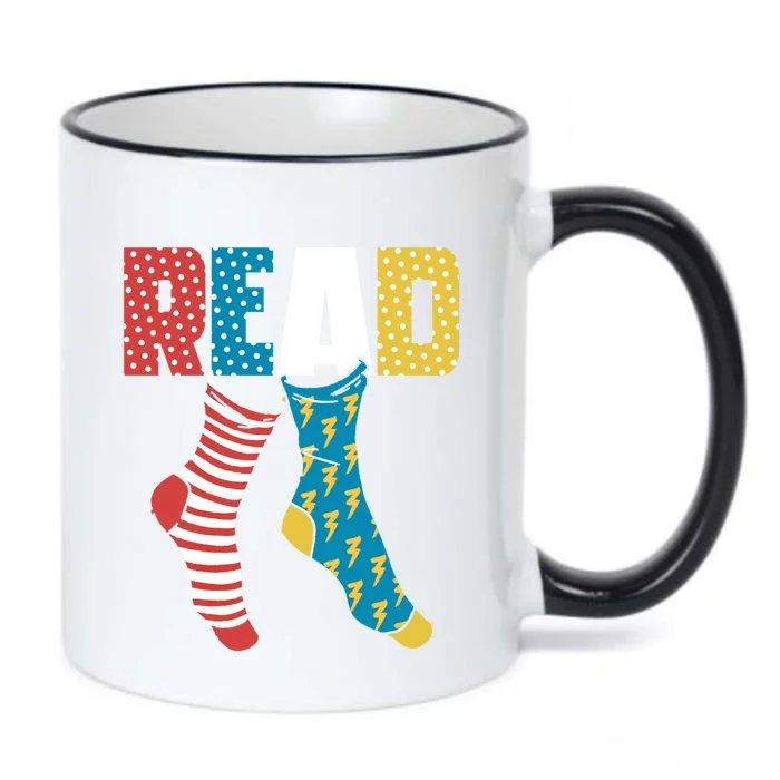 Read Books Wacky Socks Reading Teacher Book Nerds Gift Black Color Changing Mug