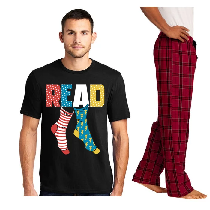 Read Books Wacky Socks Reading Teacher Book Nerds Gift Pajama Set