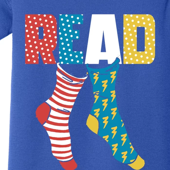 Read Books Wacky Socks Reading Teacher Book Nerds Gift Baby Bodysuit