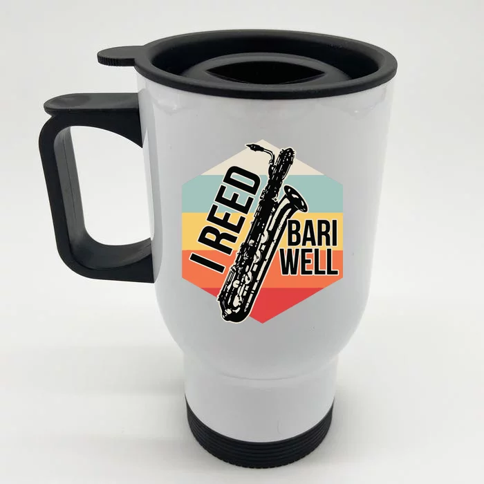 Reed Bari Well Baritone Sax Saxophone Player Musician Gift Front & Back Stainless Steel Travel Mug