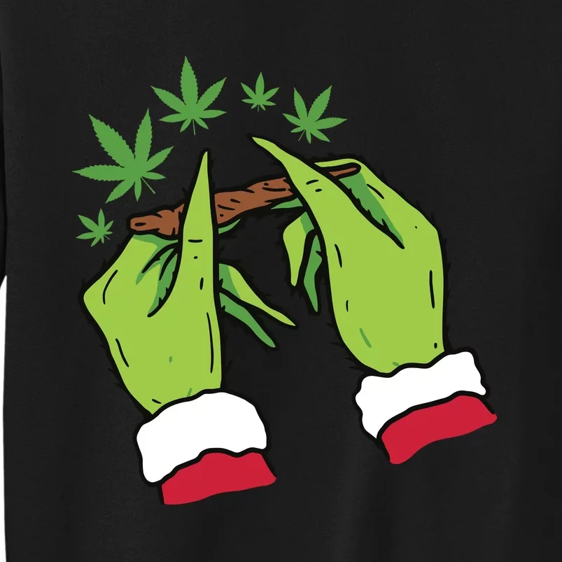 Rolling Blunt Weed Funny Christmas Xmas Holiday Trending Sweatshirt