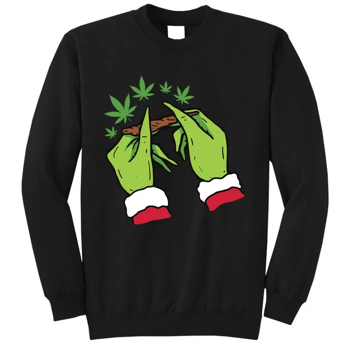 Rolling Blunt Weed Funny Christmas Xmas Holiday Trending Sweatshirt