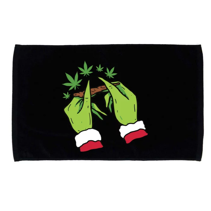 Rolling Blunt Weed Funny Christmas Xmas Holiday Trending Microfiber Hand Towel