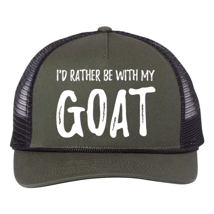 Rather Be With My Goat Funny Goat Mom Gift Idea Gift Retro Rope Trucker Hat Cap