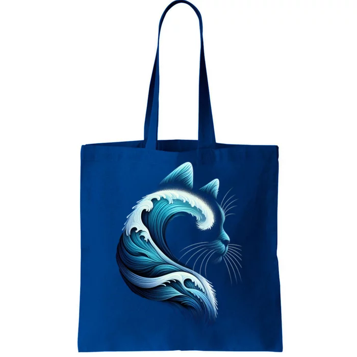 Retro Blue Wave Of Cat Ladies Blue Cats Wave For Kamala Cool Gift Tote Bag