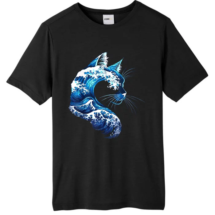 Retro Blue Wave Of Cat Ladies Blue Cats Wave For Kamala ChromaSoft Performance T-Shirt