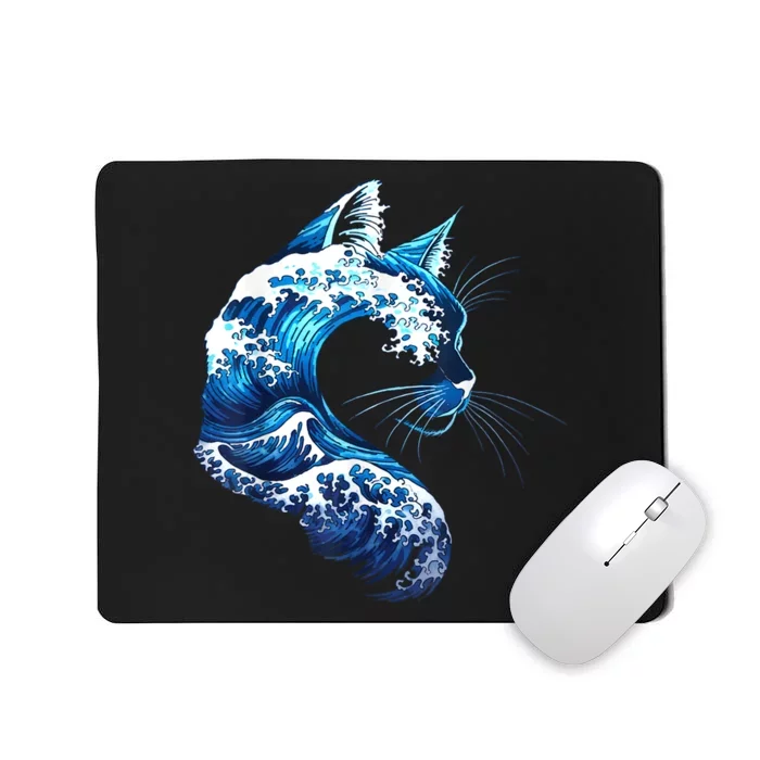 Retro Blue Wave Of Cat Ladies Blue Cats Wave For Kamala Mousepad