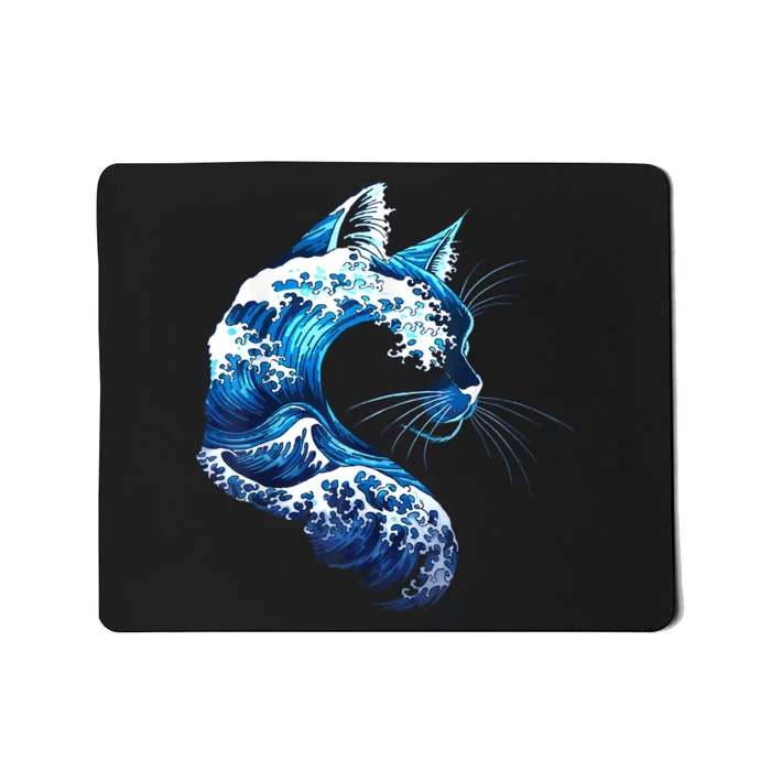 Retro Blue Wave Of Cat Ladies Blue Cats Wave For Kamala Mousepad