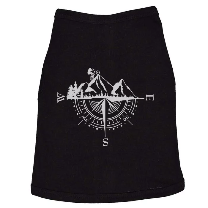 Retro Bicycle With Compass And Mountains Cycling Gift Doggie Tank