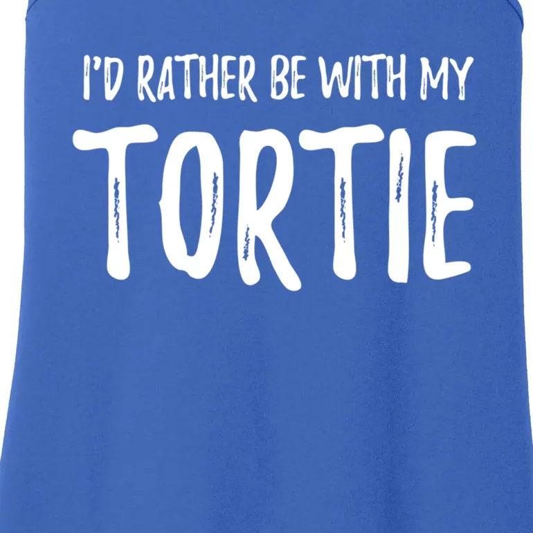 Rather Be With My Tortie Cat Funny Cat Mom Gift Idea Gift Ladies Essential Tank