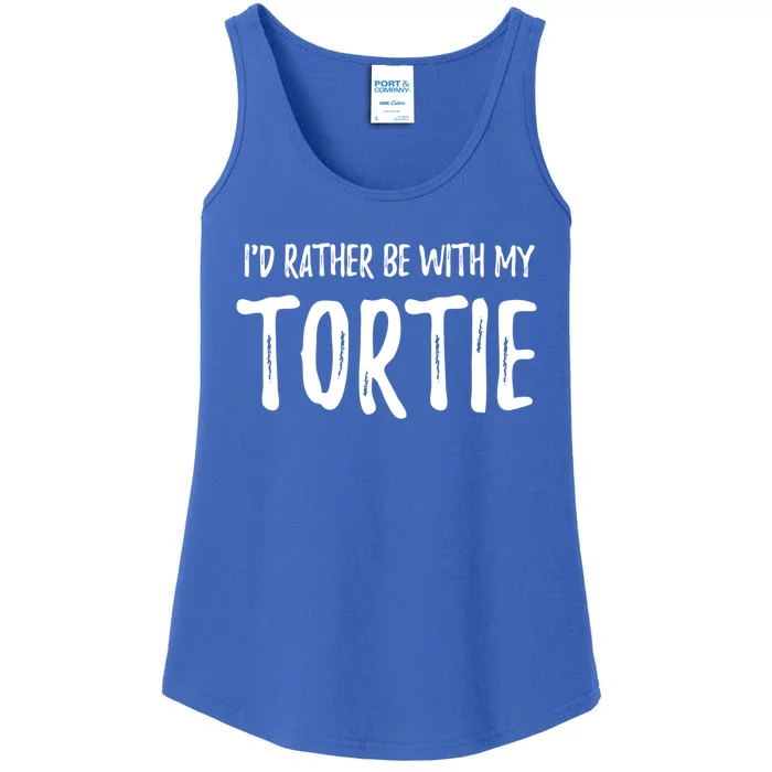 Rather Be With My Tortie Cat Funny Cat Mom Gift Idea Gift Ladies Essential Tank