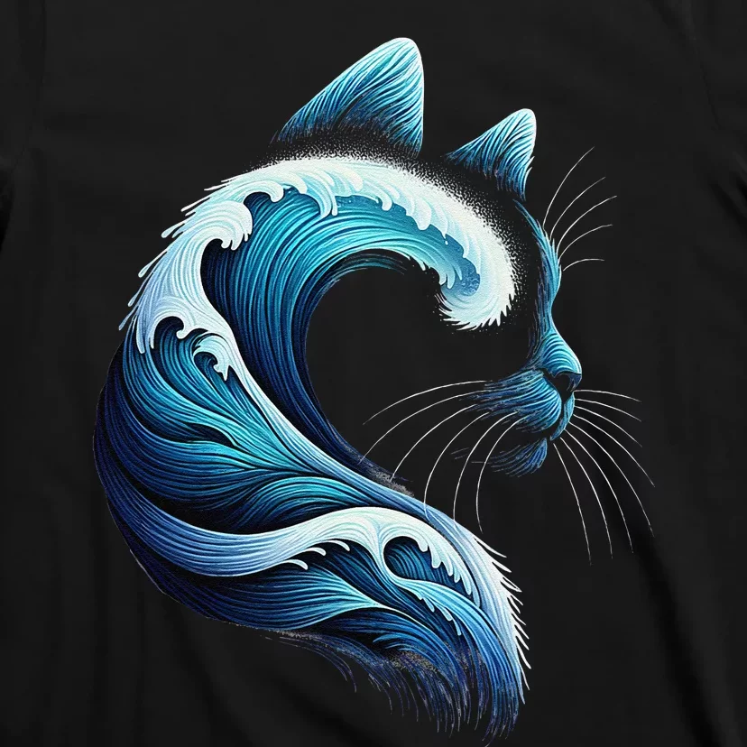 Retro Blue Wave Of Cat Ladies Blue Cats Wave For Kamala Gift T-Shirt