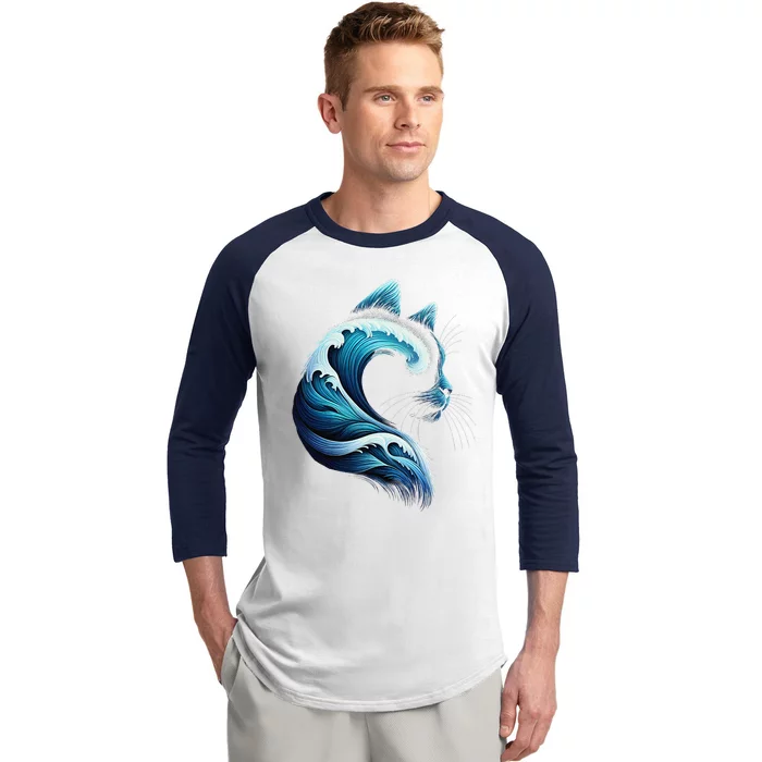 Retro Blue Wave Of Cat Ladies Blue Cats Wave For Kamala Gift Baseball Sleeve Shirt