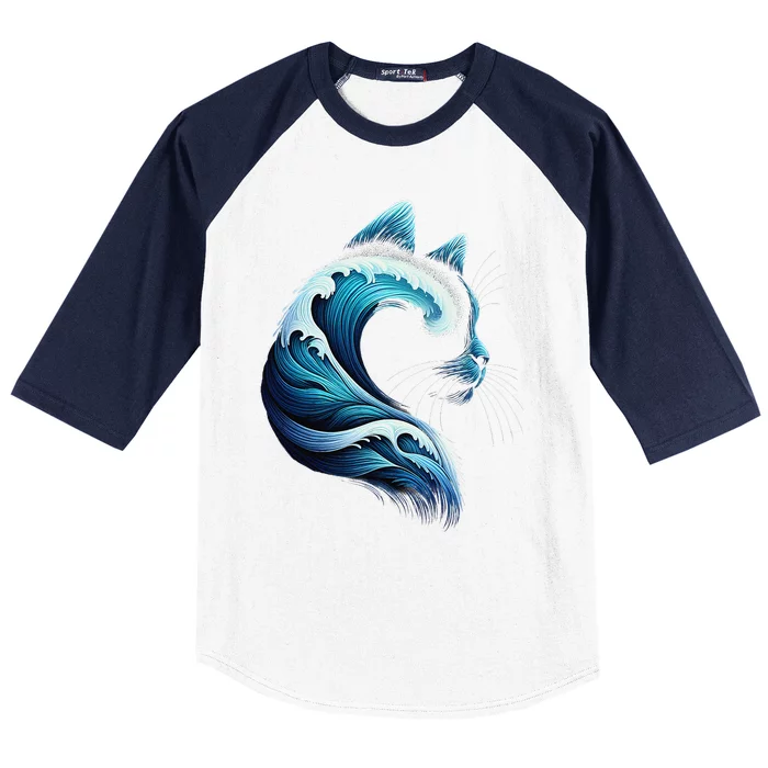 Retro Blue Wave Of Cat Ladies Blue Cats Wave For Kamala Gift Baseball Sleeve Shirt