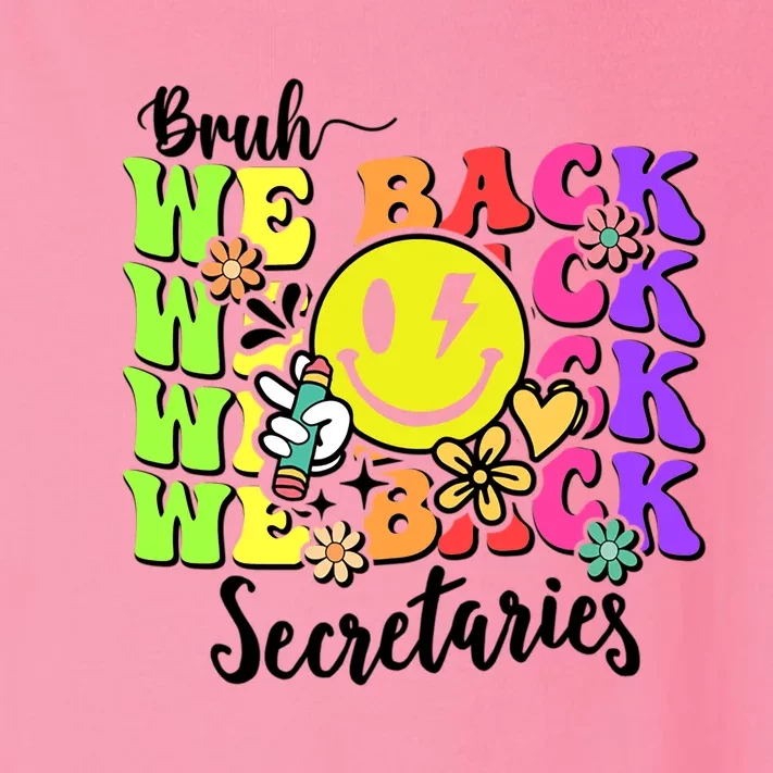 Retro Bruh We Back Secretary School Secretary Back To School Toddler Long Sleeve Shirt