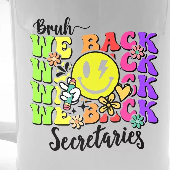 Retro Bruh We Back Secretary School Secretary Back To School Front & Back Beer Stein