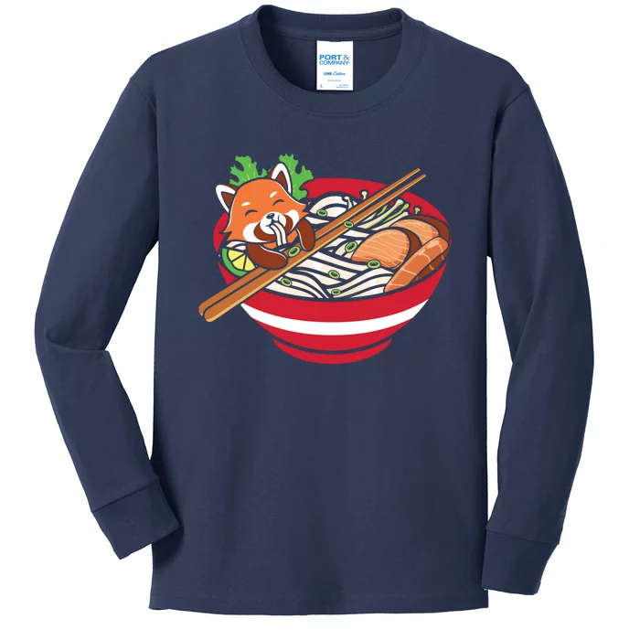 Red Bowl With Pho Noodles Graphic Plus Size Premium Shirts For Male Female Unise Kids Long Sleeve Shirt