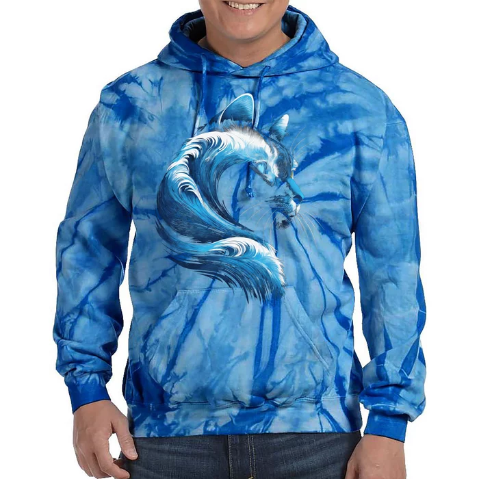 Retro Blue Wave Of Cat Ladies Kamala 2024 Election Gift Tie Dye Hoodie