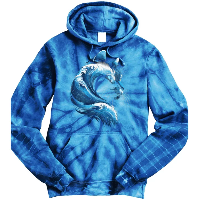 Retro Blue Wave Of Cat Ladies Kamala 2024 Election Gift Tie Dye Hoodie