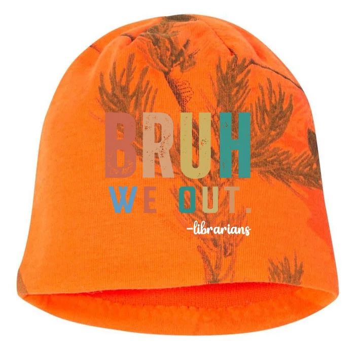 Retro Bruh We Out Librarians Last Day Of School Summer Cute Gift Kati - Camo Knit Beanie