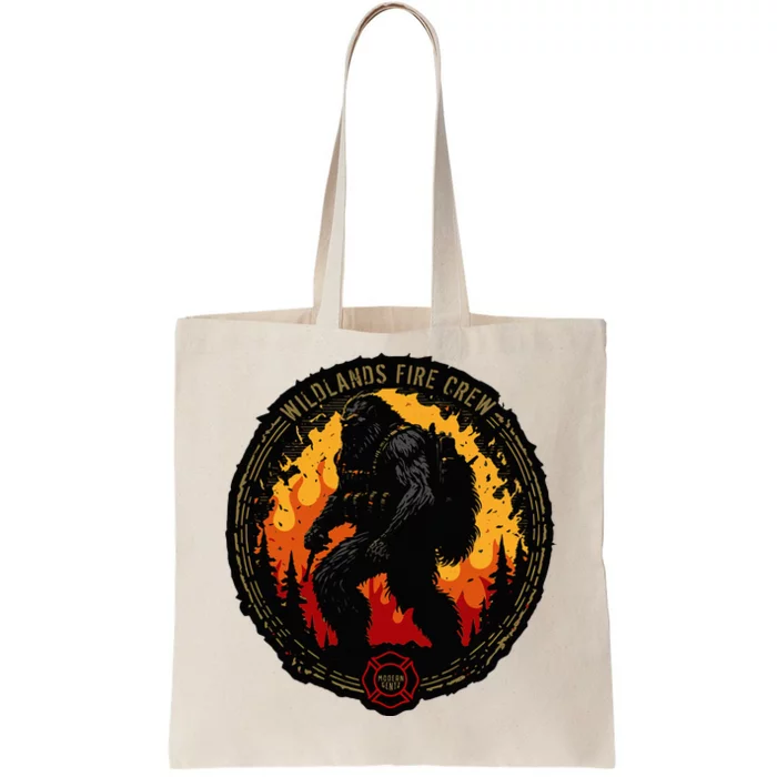 Retro Bigfoot Wildland Firefighter Sasquatch Fireman Tote Bag